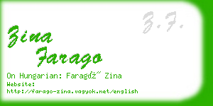 zina farago business card